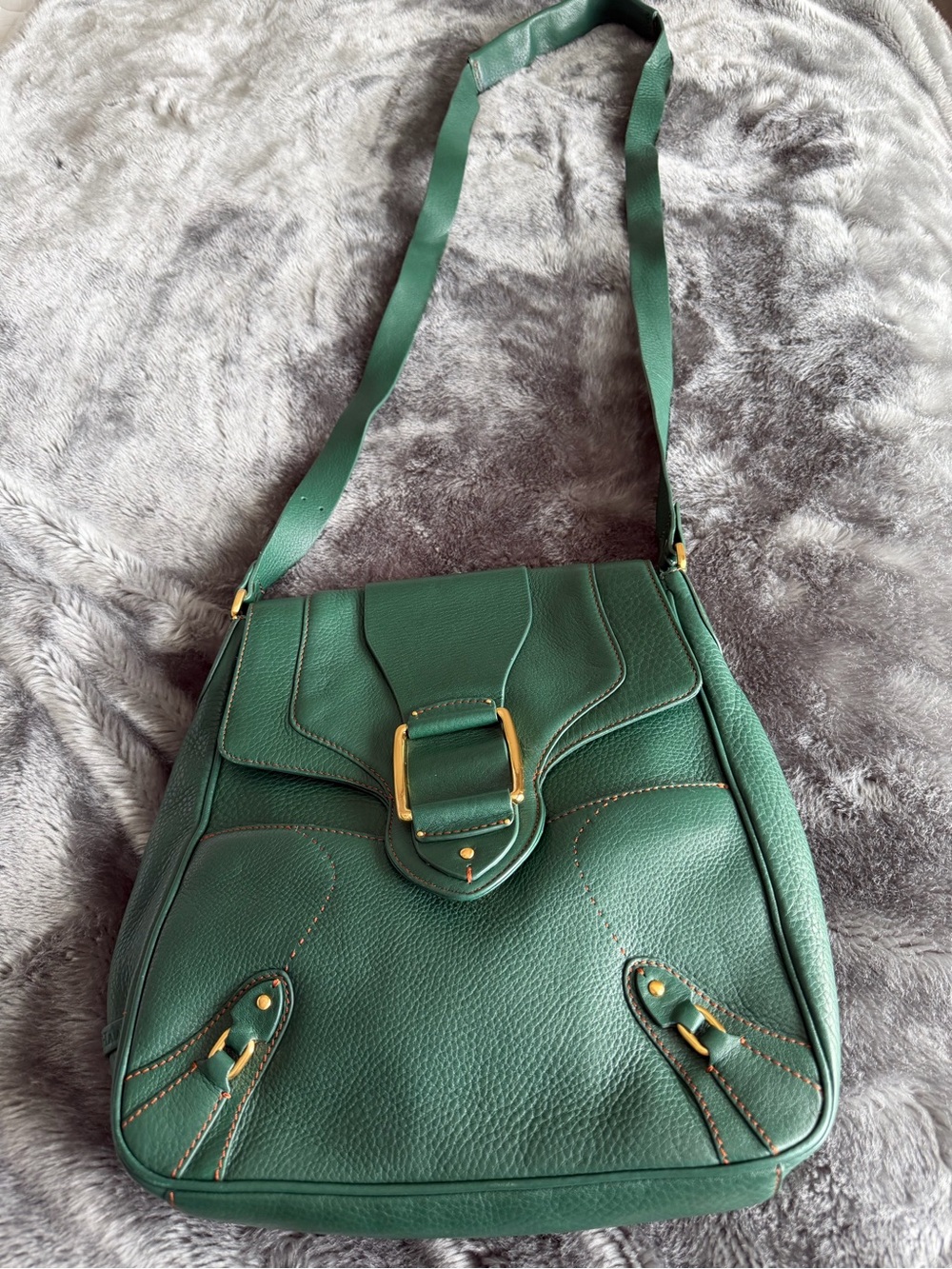 Cole Haan Village green crossbody leather satchel
